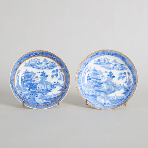 Two 18th Century Chinese Qing Dynasty Export 'Landscape' Dishes