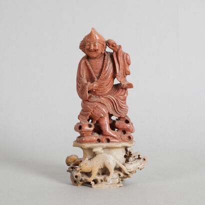 A Late 19th to Early 20th Century Soapstone Carving of Jigong