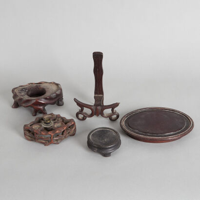 Five Chinese Rosewood Stands