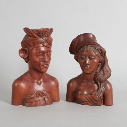 Two Indonesian Wood Carving of Figures
