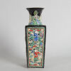 A Chinese Qing Dynasty Famille Verte 'Figural' Square Vase (chipped) - 3