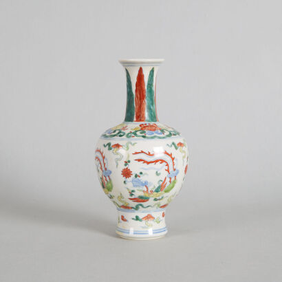 A Chinese Underglazed-blue and Famille Verte &lsquo;&rsquo;Phoenix' Vase (Da Ming Chenghua Nian Zhi Mark)