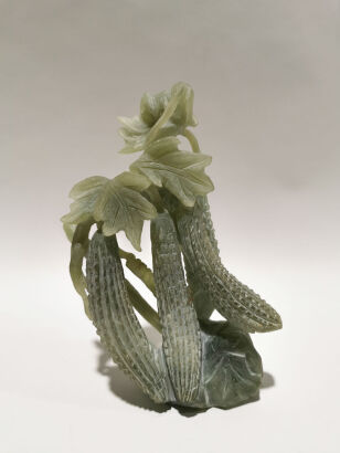 A Chinese Jade Carving of Loofah