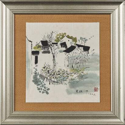 A Chinese Painting of Landscape (Wu Guanzhong Mark)