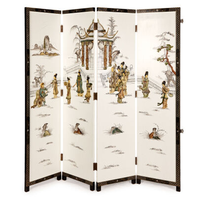 A 20th Century Chinese Four-Fold Screen