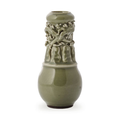 A Chinese Ming Dynasty Longquan Celadon Vase (small damaged on dragon claw)