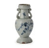 A Chinese Late Yuan/Early Ming Dynasty Blue and White Vase with two handles (repaired)