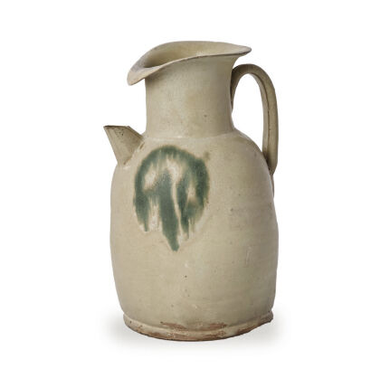 A Chinese Tang Dynasty Changsha Green Glazed Ewer (Repaired on the lip)