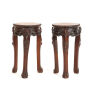 A Pair of Chinese Flower Pot Stands with marble top