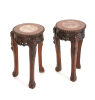 A Pair of Chinese Flower Pot Stands with marble top - 3