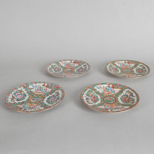 Four Chinese Canton Famille Rose Dishes