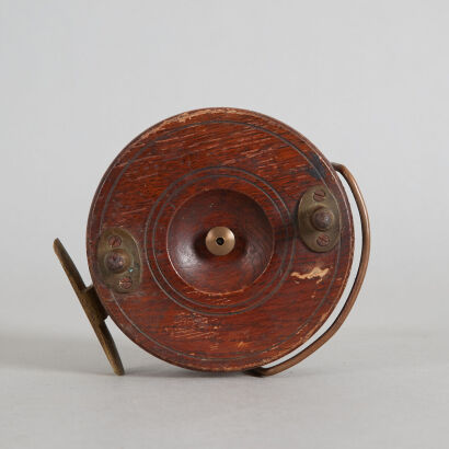 A Vintage Wood and Brass Fly Reel