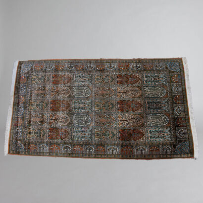 A Hand-Knotted Pure Silk Carpet, Kashmir