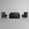 An Italian Leather Lounge Suite