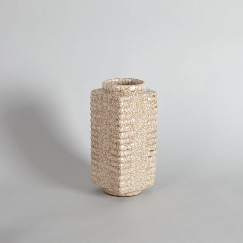 A Chinese Crackle-glazed Cong Vase