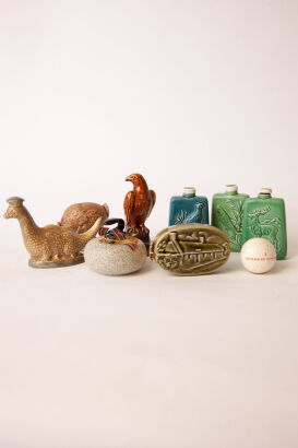 Nine Beneagles Ceramic Whisky Miniatures c1970s in one lot