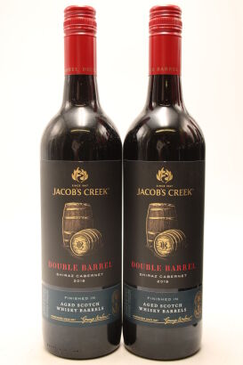 (2) 2019 Jacob's Creek Double Barrel Shiraz - Cabernet, aged in Scotch Whiskey Barrel, Limestone Coast