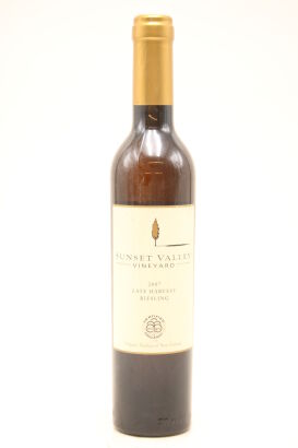 (1) 2007 Sunset Valley Vineyard Late Harvest Riesling, New Zealand, 375ml