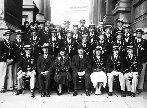 New Zealand Olympic team photographed in Wellington ahead of their departure to Los Angeles, 1932
