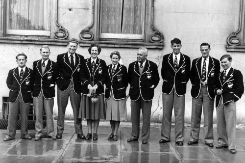 The New Zealand Olympic team arriving in London for 1948 Olympic Games, 1948