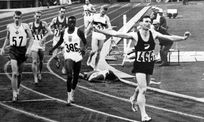 New Zealand's Peter Snell wins the men's 800-metre run final in Tokyo, 1964