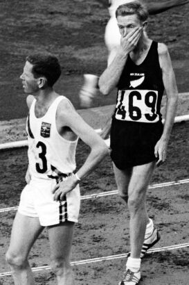 New Zealand's Murray Halberg after being defeated in the men's 10,000-metre run in Tokyo, 1964