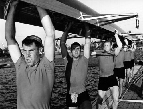 The New Zealand Olympic Rowing team training in Tokyo, 1964