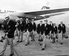 Members of the New Zealand Olympic rowing team arrive at Tokyo airport, 1964