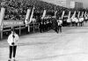 Members of the New Zealand Olympic team attend the opening ceremonies of the 1968 Winter Olympic Games in Grenoble, 1968