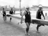 New Zealand's four-oars crew during a training session at the Olympic regatta course in Munich, 1972