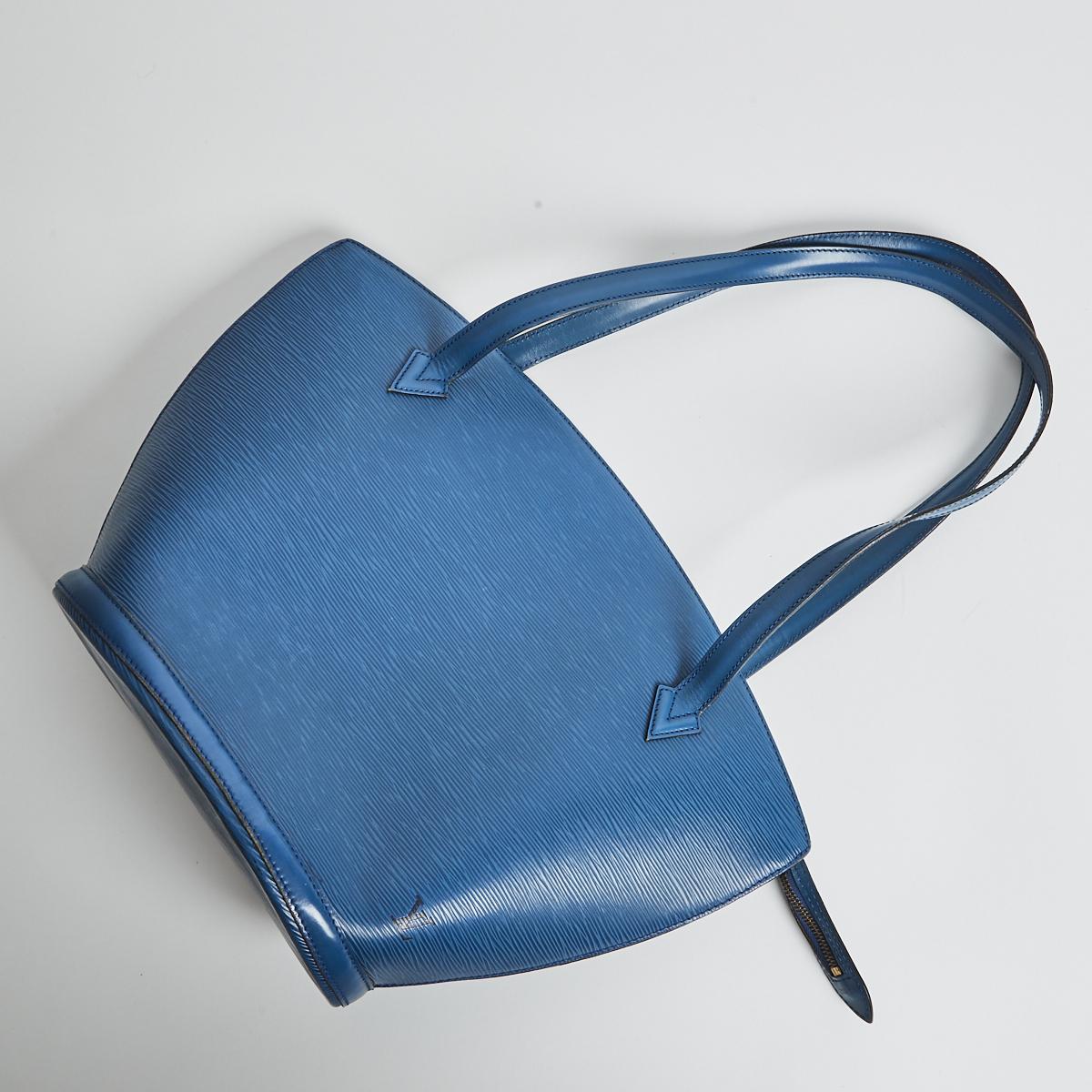 At Auction: Louis Vuitton, Louis Vuitton Blue Epi Leather Saint Jacques Bag