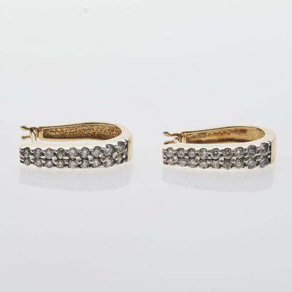 14ct Diamond Hoops