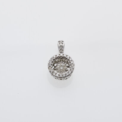 10ct White Gold Diamond Pendant