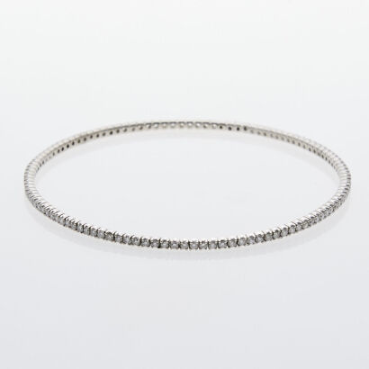 18ct White Gold Diamond Bangle