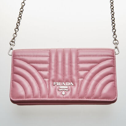 Prada Quilted Diagramme Chain Wallet