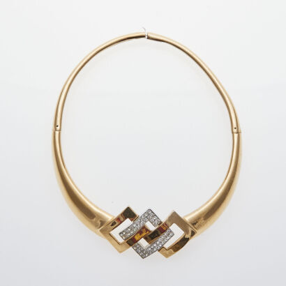 Lanvin Rhinestone Square Choker Necklace