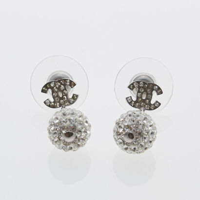 Chanel Logo Drop Earrings