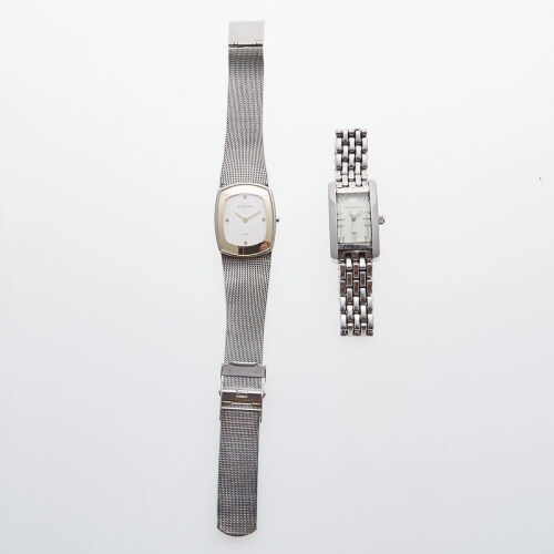 Two Ladies Fashion Watches by Armani and Skagen
