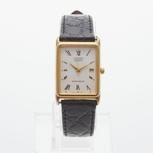 Citizen Gold Tone Leather Strap Wristwatch
