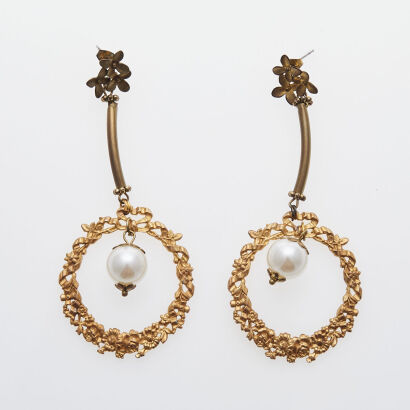Faux Pearl Costume Earrings