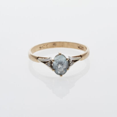 9ct Aquamarine Dress Ring