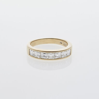 18ct Asscher Cut Diamond Band