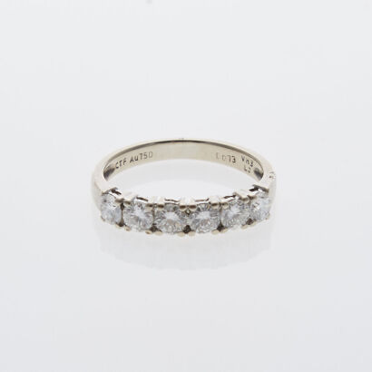 18ct White Gold Six Stone Diamond Band
