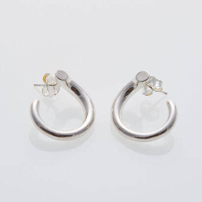 Sterling Silver "C" Shape Earrings