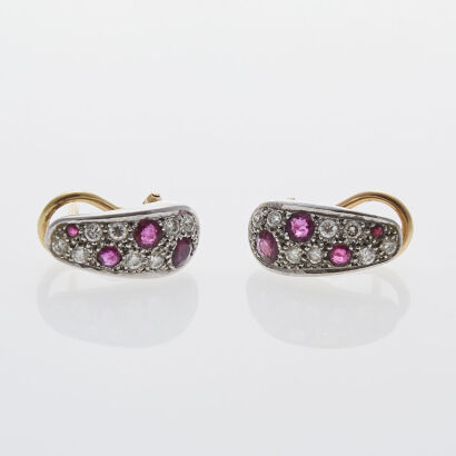 18ct Ruby and Diamond Earrings