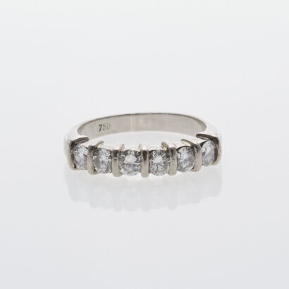 18ct White Gold Six Stone Diamond Ring