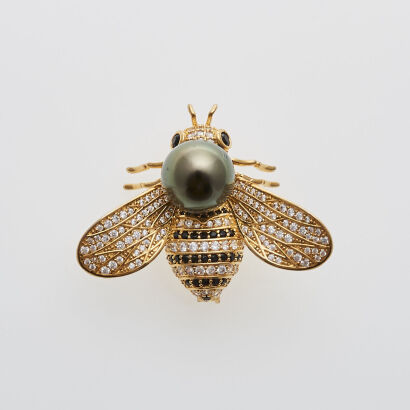 South Sea Pearl Bee Brooch