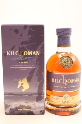 (1) Kilchoman Sanaig Islay Single Malt Scotch Whisky, 46% ABV