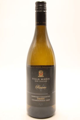 (1) 2010 Villa Maria Reserve Barrique Fermented Chardonnay, Gisborne