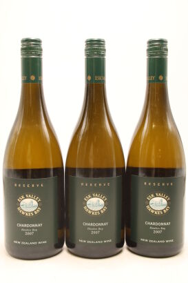 (3) 2007 Esk Valley Reserve Chardonnay, Hawke's Bay